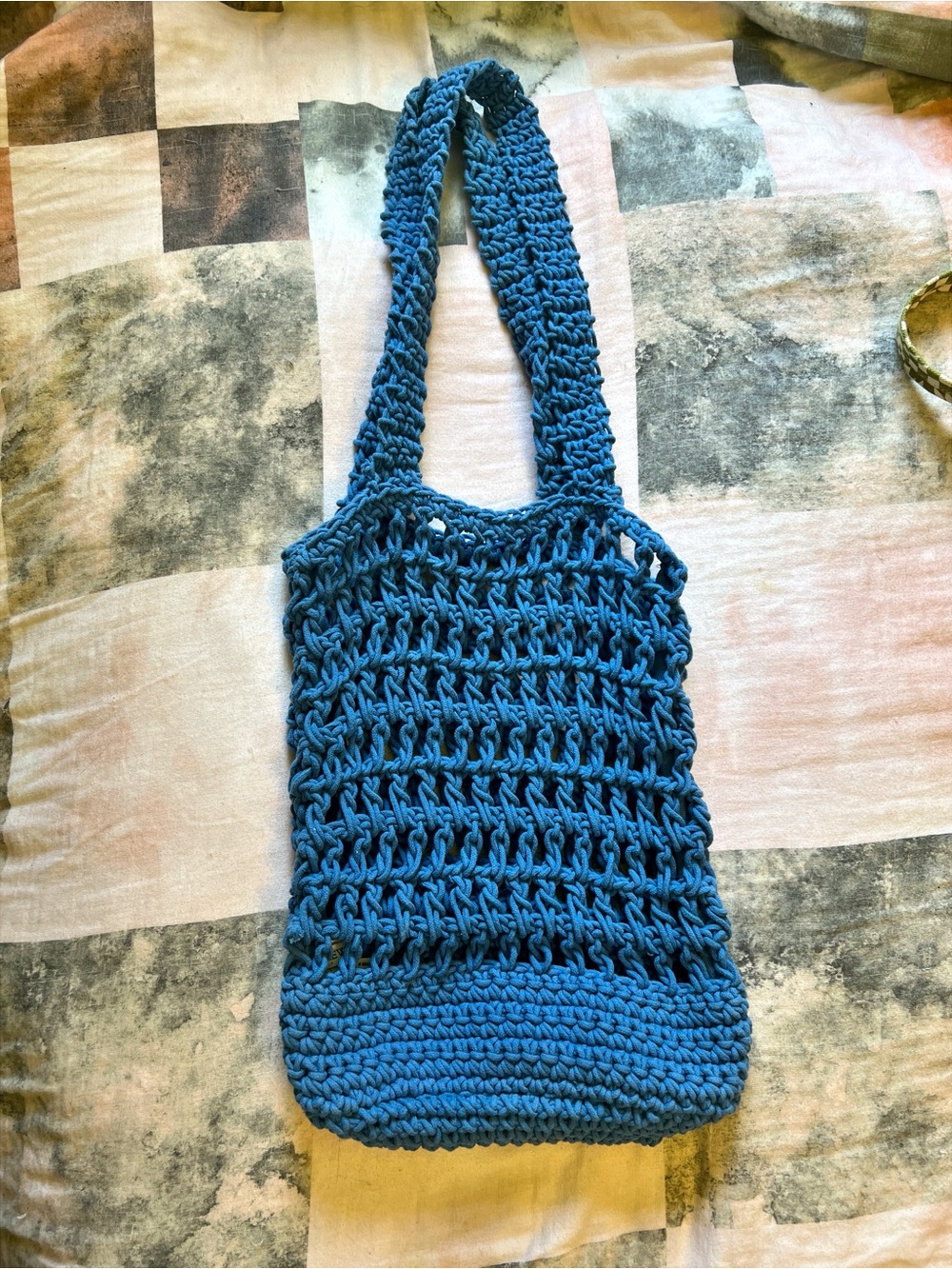 J. Crew Blue Crochet Beach Tote